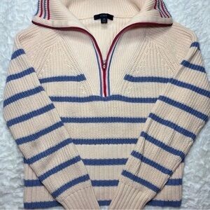 J. Crew Half Zip Stripe Sweater NWOT